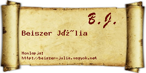 Beiszer Júlia névjegykártya